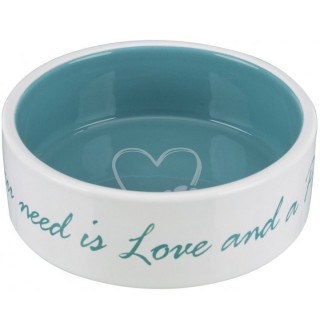 TRIXIE Миска для собак Pet's Home (кераміка) 0,8л/16 cм, крем/бірюза TX-25051