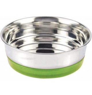 Миска на резинці, салатова неон, нерж., 0,2 л, 12см