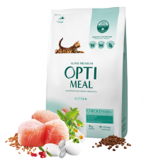 OPTIMEAL. Повнораціонний сухий корм для кошенят - курка, 0,7 кг
