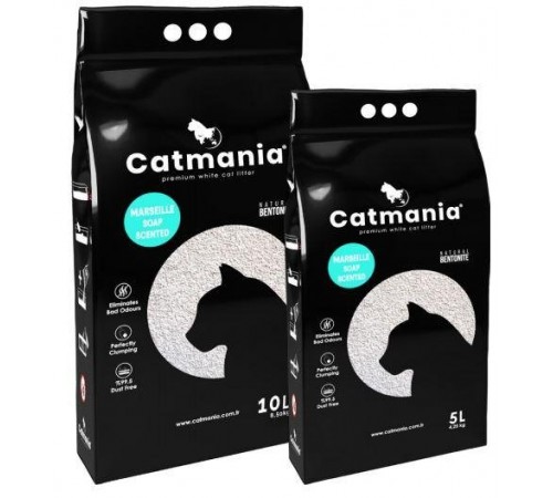 Catmania Marselle Soap - бентонітовий наповнювач, марсельске мило, бірюзові гранули, 5л