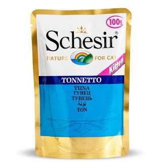 Schesir ТУНЕЦЬ ДЛЯ КОШЕНЯТ (Tuna Kitten) консерви для кошенят, пауч, 100 г, (C575) (751058х20шт)