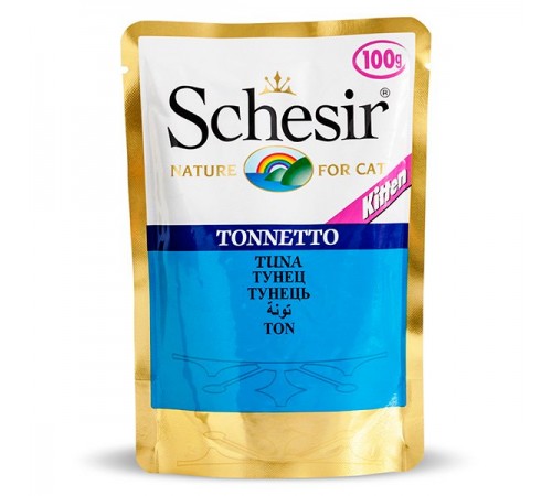 Schesir ТУНЕЦЬ ДЛЯ КОШЕНЯТ (Tuna Kitten) консерви для кошенят, пауч, 100 г, (C575) (751058х20шт)