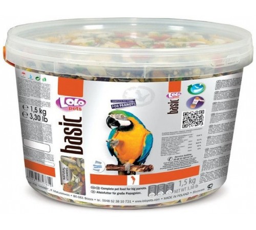 Lolopets повнораційний корм для крупних папуг 1,5кг. LO-72761