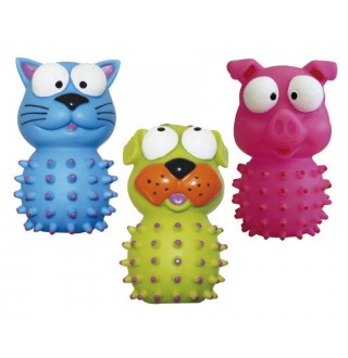 CaniAMici Іграшка для собак Фігурка з масажером для зубів, вініл, пищалка, 14см,3шт/уп (ціна за 1шт)