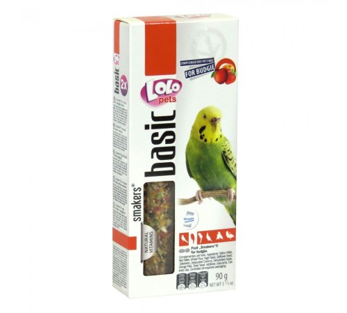 Lolopets Smakers с фруктами для хвилястих папуг 90г. LO-72108