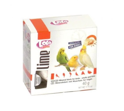 Lolopets мінеральний камінь для птахів-з ракушками 40гр. LO-72056