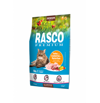 Rasco Premium Cat Senior, Turkey, Cranberries, Nasturtium - повнораціонний корм для літніх котів, 2кг 