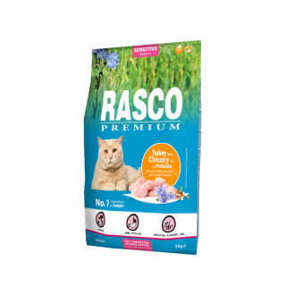Rasco Premium Cat Sensitive, Turkey, Chicory, Lactic acid bacteria - сухий корм для дорослих котів з чутливим травленням, 2кг 
