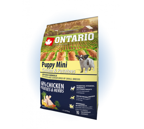 Ontario Puppy Mini Chicken&Potatoes - сухий корм для цуценят дрібних порід з куркою та картоплею, 2,25кг