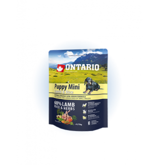 Ontario Puppy Mini Lamb&Rice - сухий корм для цуценят дрібних порід з ягням та рисом, 750г