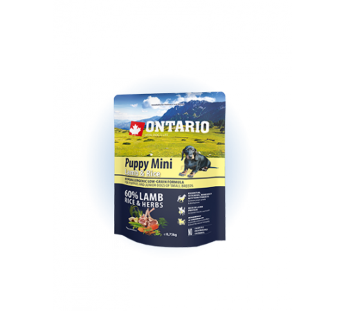 Ontario Puppy Mini Lamb&Rice - сухий корм для цуценят дрібних порід з ягням та рисом, 750г