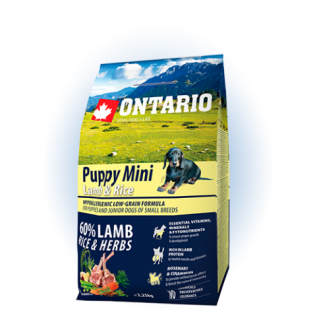 Ontario Puppy Mini Lamb&Rice - сухий корм для цуценят дрібних порід з ягням та рисом, 2,25кг