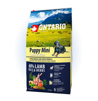 Ontario Puppy Mini Lamb&Rice - сухий корм для цуценят дрібних порід з ягням та рисом, 6,5кг