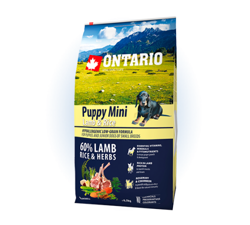 Ontario Puppy Mini Lamb&Rice - сухий корм для цуценят дрібних порід з ягням та рисом, 6,5кг