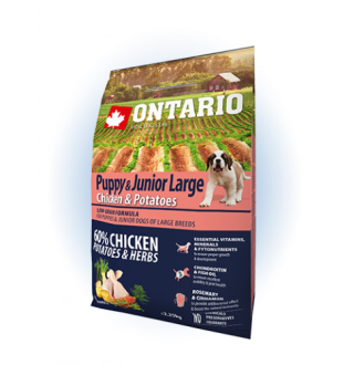 Ontario Puppy&Junior Large Chicken&Potatoes - сухий корм для цуценят великих порід з куркою та картоплею, 2,25кг