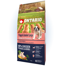 Ontario Puppy&Junior Large Chicken&Potatoes - сухий корм для цуценят великих порід з куркою та картоплею, 12кг