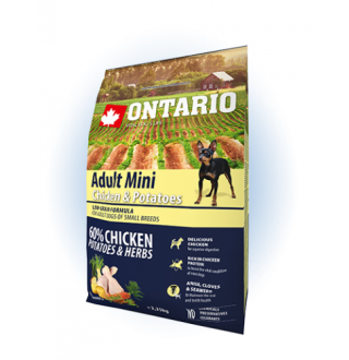 Ontario Adult Mini Chicken&Potatoes - сухий корм для дорослих собак дрібних порід з куркою та картоплею, 2,25кг