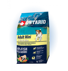 Ontario Adult Mini Fish&Rice - сухий корм для дорослих собак дрібних порід з рибою та рисом, 2,25кг