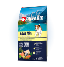 Ontario Adult Mini Fish&Rice - сухий корм для дорослих собак дрібних порід з рибою та рисом, 6,5кг