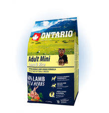 Ontario Adult Mini Lamb&Rice - сухий корм для дорослих собак дрібних порід з ягням та рисом, 2,25кг