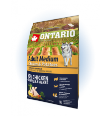 Ontario Medium Chicken&Potatoes - сухий корм для дорослих собак середніх порід з куркою та картоплею, 2,25кг