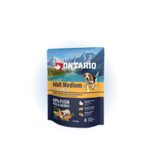 Ontario Adult Medium Fish&Rice - сухий корм для дорослих собак середніх порід з рибою та рисом, 750г