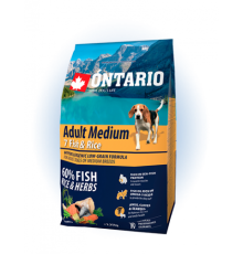 Ontario Adult Medium Fish&Rice - сухий корм для дорослих собак середніх порід з рибою та рисом, 2,25кг