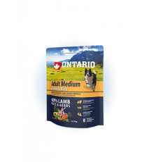 Ontario Adult Medium Lamb&Rice - сухий корм для дорослих собак середніх порід з ягням та рисом, 750г