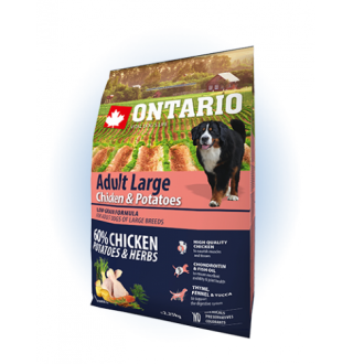 Ontario Large Chicken&Potatoes - сухий корм для дорослих собак великих порід з куркою та картоплею, 2,25кг