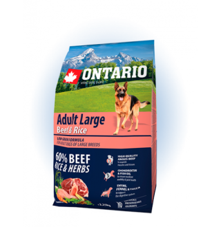 Ontario Adult Large Beef&Rice - сухий корм для дорослих собак великих порід з яловичиною та рисом, 2,25кг