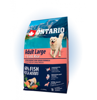 Ontario Adult Large 7 Fish&Rice - сухий корм для дорослих собак великих порід з рибою та рисом, 2,25кг