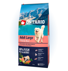 Ontario Adult Large 7 Fish&Rice - сухий корм для дорослих собак великих порід з рибою та рисом, 12кг