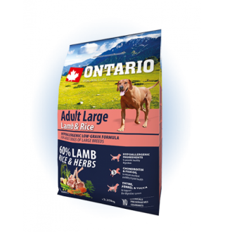Ontario Adult Large Lamb&Rice - сухий корм для дорослих собак великих порід з ягням та рисом, 2,25кг