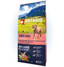 Ontario Adult Large Lamb&Rice - сухий корм для дорослих собак великих порід з ягням та рисом, 12кг