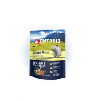 Ontario Senior Mini Lamb&Rice - сухий корм для літніх собак дрібних порід з ягням та рисом, 750г