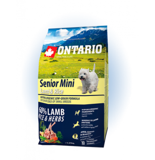 Ontario Senior Mini Lamb&Rice - сухий корм для літніх собак дрібних порід з ягням та рисом, 2,25кг