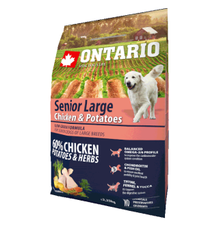 Ontario Senior Large Chiken&Potatoes - сухий корм для літніх собак великих порід з куркою та картоплею, 2,25кг