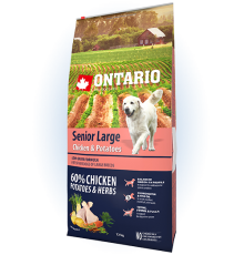 Ontario Senior Large Chiken&Potatoes - сухий корм для літніх собак великих порід з куркою та картоплею, 12кг