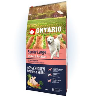 Ontario Senior Large Chiken&Potatoes - сухий корм для літніх собак великих порід з куркою та картоплею, 12кг