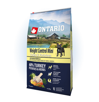 Ontario Mini Weight Control Turkey&Potatoes - сухий дієтичний корм для собак дрібних порід з індичкою та картоплею, 6,5кг