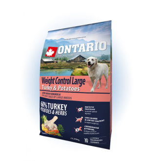 Ontario Large Weight Control Turkey&Potatoes- сухий дієтичний корм для собак великих порід з індичкою та картоплею, 2,25кг