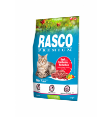 Rasco Premium Cat Sterilized, Beef, Cranberries, Nasturtium - повнораціонний корм для дорослих кастрованих котів, 2кг