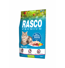 Rasco Premium Cat Sterilized, Tuna, Cranberries, Nasturtium - повнораціонний сухий корм для дорослих кастрованих котів, 2кг 