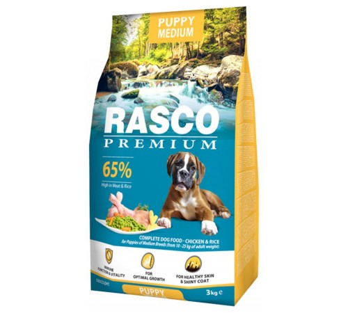 Rasco Premium Puppy Medium - повнораціонний сухий корм для цуценят середніх порід, 3кг 