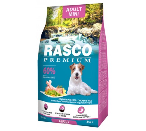 Rasco Premium Adult Small - повнораціонний сухий корм для дорослих собак дрібних порід, 3кг 