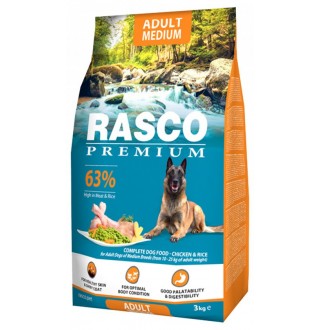 Rasco Premium Adult Medium - повнораціонний сухий корм для дорослих середніх порід, 3кг 