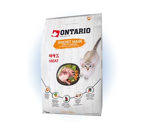 Ontario Cat Shorthair - сухий корм для короткошерстих котів, 2кг