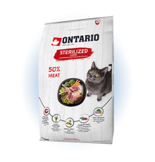 Ontario Cat Sterilised Lamb - сухий корм для стерилізованих котів з ягням, 6,5кг