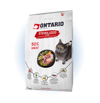 Ontario Cat Sterilised Lamb - сухий корм для стерилізованих котів з ягням, 6,5кг