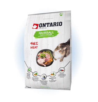 Ontario Cat Hairball - сухий корм для котів, виведення грудочок шерсті, 400г